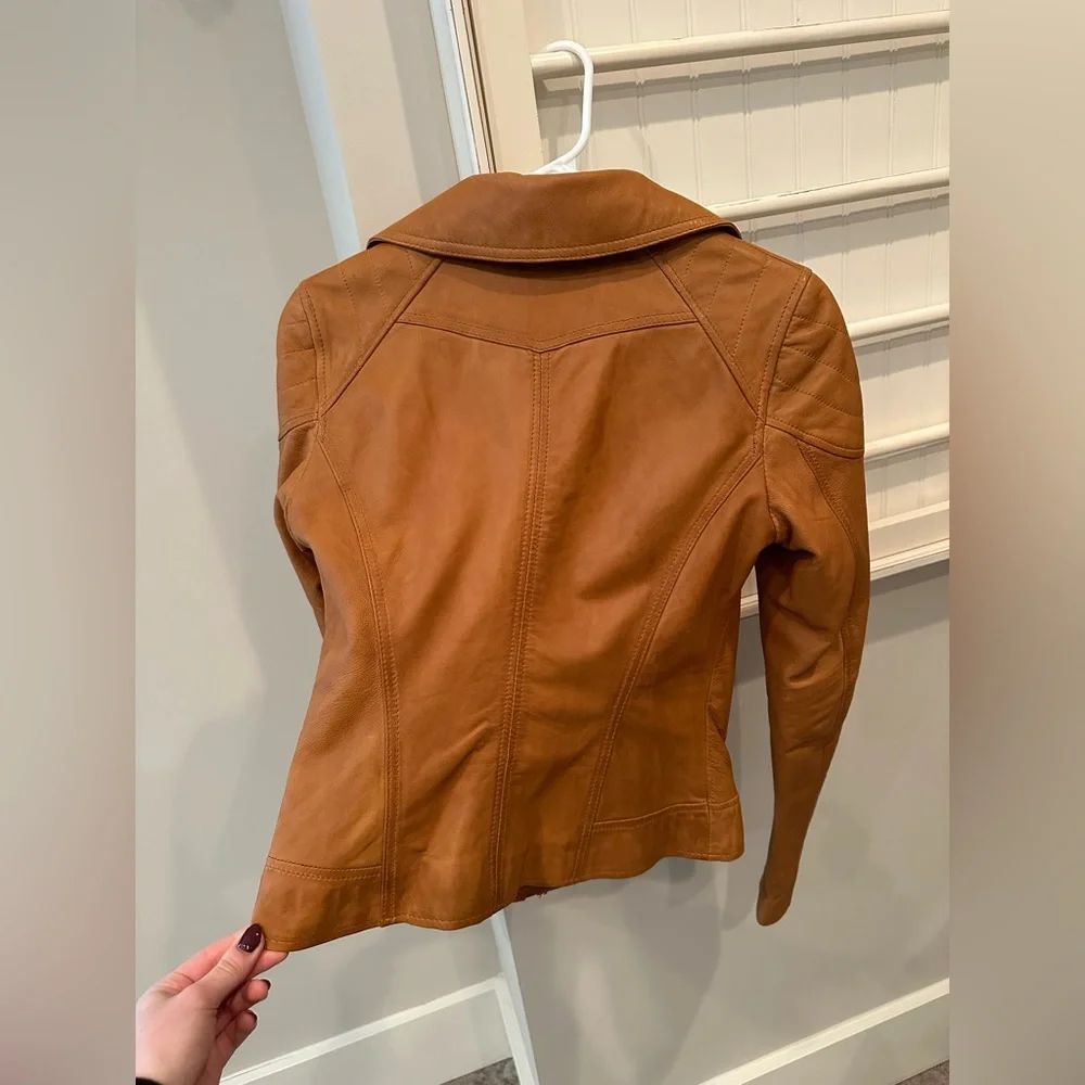 GENUINE LEATHER JACKET BLACK RIVET WOMEN’S XS - Picture 4 of 5